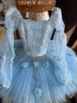 Professional Blue Fairy Doll Long Sleeves Classical Ballet TuTu Costume Stage Tutu YAGP Dance Wear -DFBLUDOL