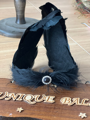 Swanlake Ballet Feather Tiara Black Swan Headpiece HPTBSWNLKPERLBLK