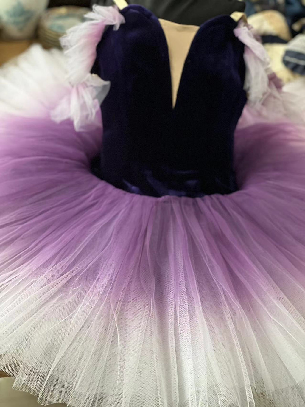 **Sample Discount**Kids Professional Purple Gradient Sugar Plum Fairy Classical Ballet Tutu Costume No Decoration Lilac Fairy Tutu