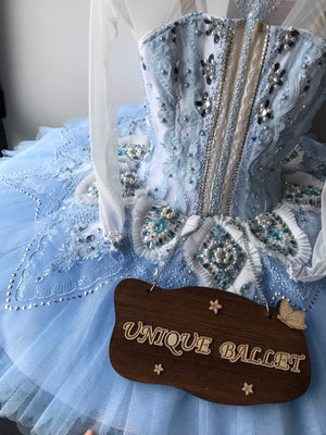 **Sample Discount**High-end Professional Snow Queen Cinderella Light Blue Ballet Classical Platter TuTu Costume Blue Bird Princess Florine Stage Tutu YAGP Dancewear