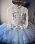 **Sample Discount**High-end Professional Snow Queen Cinderella Light Blue Ballet Classical Platter TuTu Costume Blue Bird Princess Florine Stage Tutu YAGP Dancewear