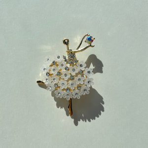 Dancing Ballet Girl Brooch With Flower Skirt