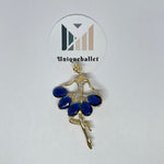 Dancing Ballet Girl Brooch Wear Blue Rhinestone