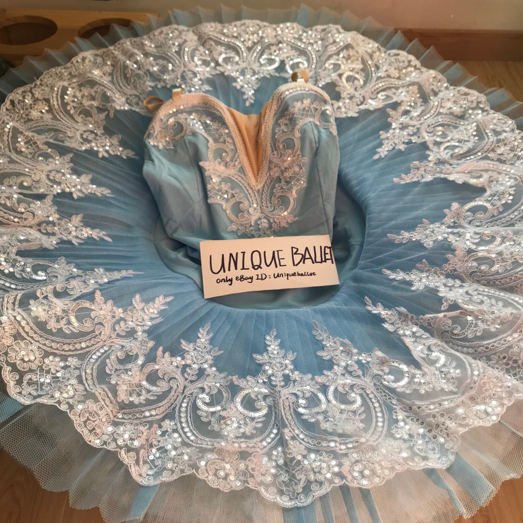 Light Blue Ice Queen Snow Queen Classic Ballet TuTu Platter Costume ((Unprofessional)-5CSNOWWHTCLA