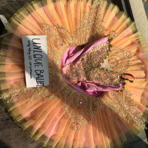 Sleeping Beauty Pink Yellow Canary Fairy Classic Ballet TuTu Costume (Unprofessional)-5CPNKYLWBOLUO