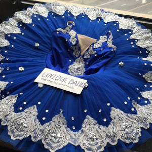 Royal Blue Silver Trims Classic Ballet TuTu Costume (Unprofessional)-5CROYBLUSLVCLA