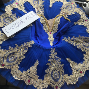 Royal Blue Golden Trims Classic Ballet TuTu Costume ((Unprofessional)-5CROYBLUMEIZUAN