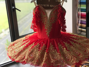 **Sample Discount** Professional Paquita Sleeping Beauty Temperament Fairy Red Classical Ballet Platter TuTu Costume YAGP Stage Costume With Hooks