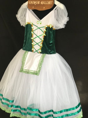 Green Romantic Giselle Peasant Ballet Long Dress Tutu - 5C-RGSLGRN