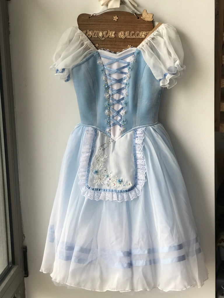 Light Blue Giselle Professional Romantic Ballet TuTu Hooks Long Dress Peasant Costume-DRGSL01BLU