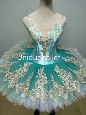 Professional Green Tutu Professional La Esmeralda Classical Ballet TuTu Costume With Hooks