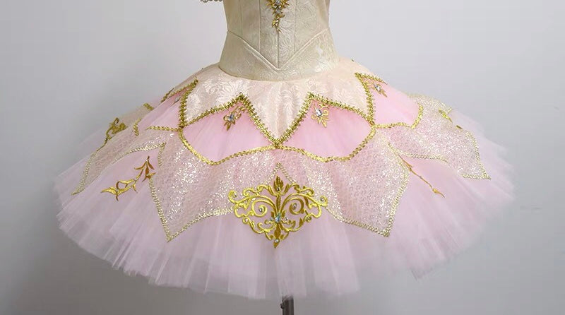 Professional Ivory and Pink Sugar Plum Fairy Classical Ballet Tutu  Bell Pancake Ballet TuTu Costume