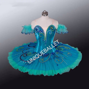 Professional Blue Green Ballet Costume Blue Bird Princess Florine La Esmeralda Ballet Stage Costume Classical Platter Tutu YAGP Dance wear