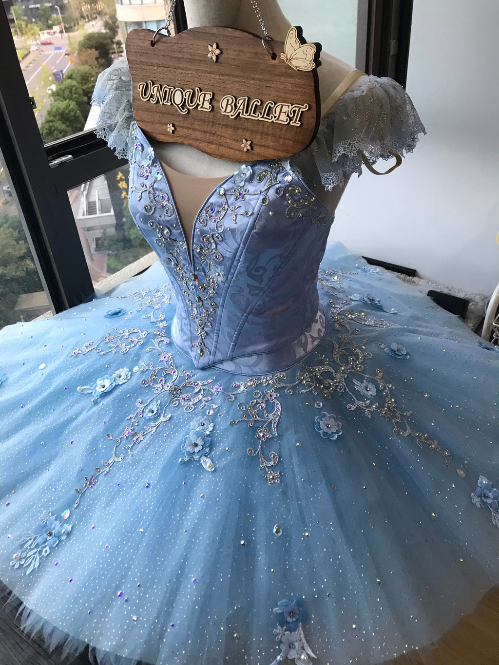 2021 High-end French Style Professional Blue Classical Ballet TuTu Costume For Blue Bird Princess Florine Cinderella Stage Tutu YAGP