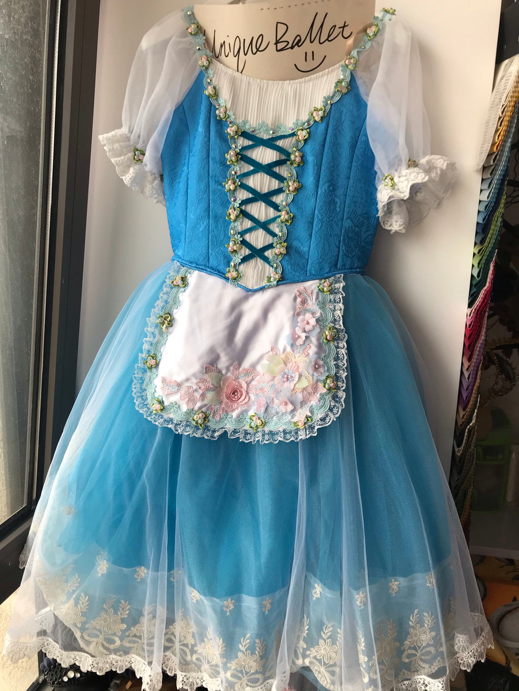 Professional Blue Giselle Peasant Ballet Long Romantic Tutu Dress YAGP TuTu Costume-YL-RGSL053DFLWSKYBLUGD