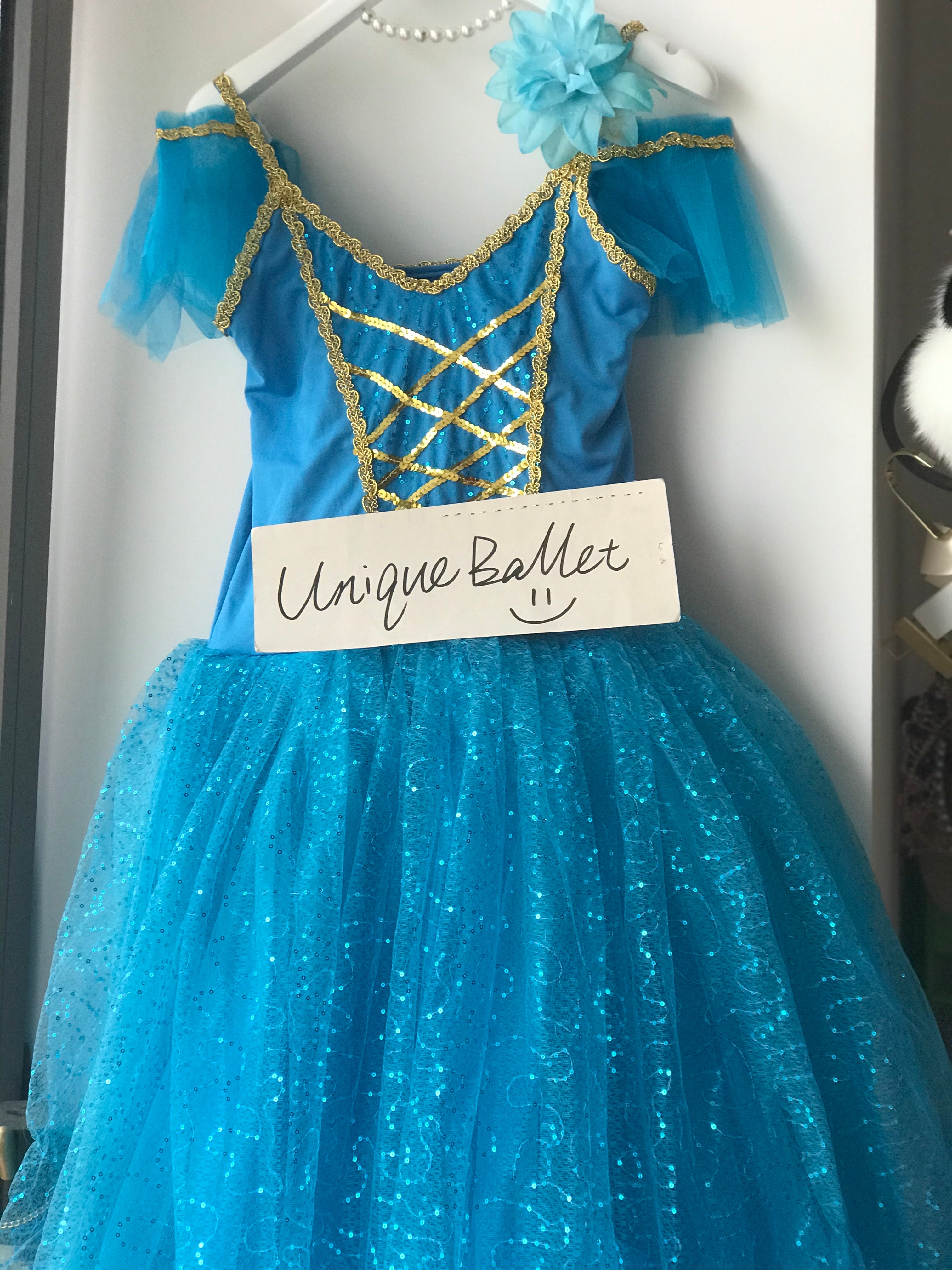 Blue Le Cosaire Corps Ballet DanceRomantic Ballet TuTu Dress Costume