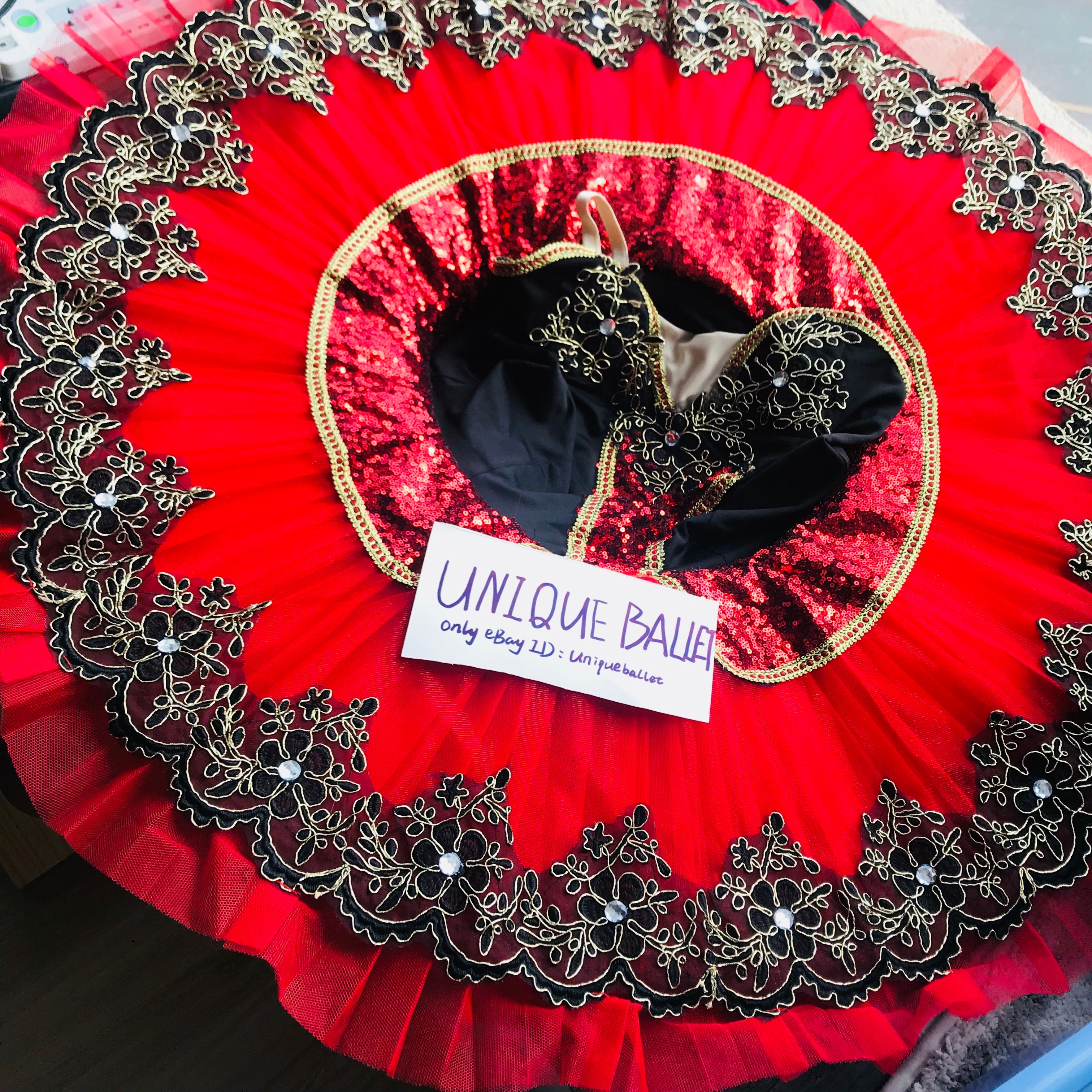 Red Don Quixote Classic Ballet TuTu Costume (Unprofessional)-5CREDBLKCLA
