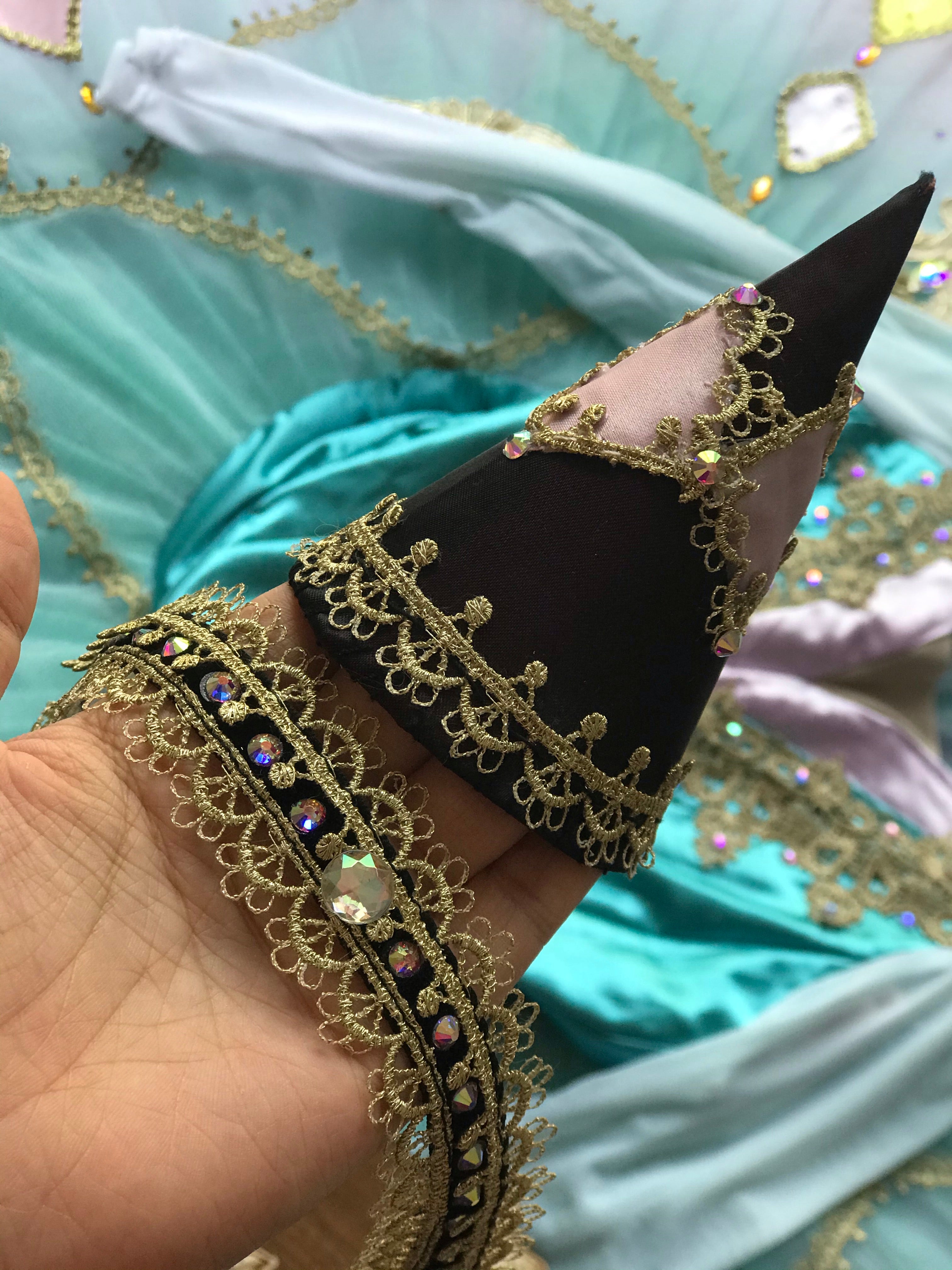 Handmade Harlequinade Hat and Choker Headpiece (Customized To Match Your Costume)