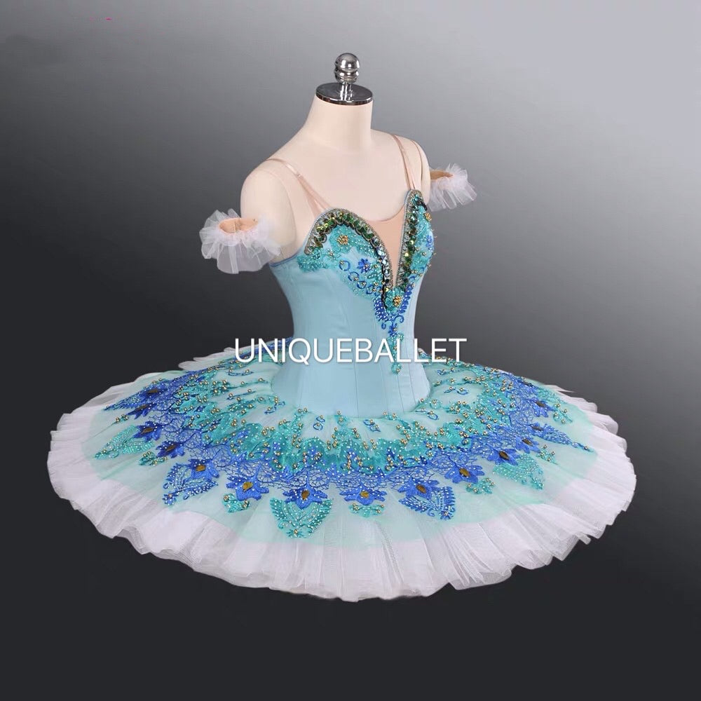 Professional Blue Bird Princess Florine Sleeping Beauty Blue Green Ballet Stage Tutu Classical Platter TuTu Costume YAGP Dance wear