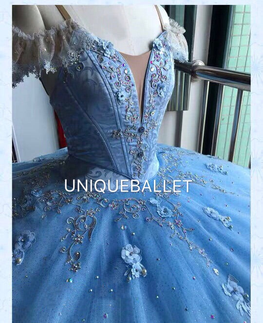 2021 High-end French Style Professional Blue Classical Ballet TuTu Costume For Blue Bird Princess Florine Cinderella Stage Tutu YAGP