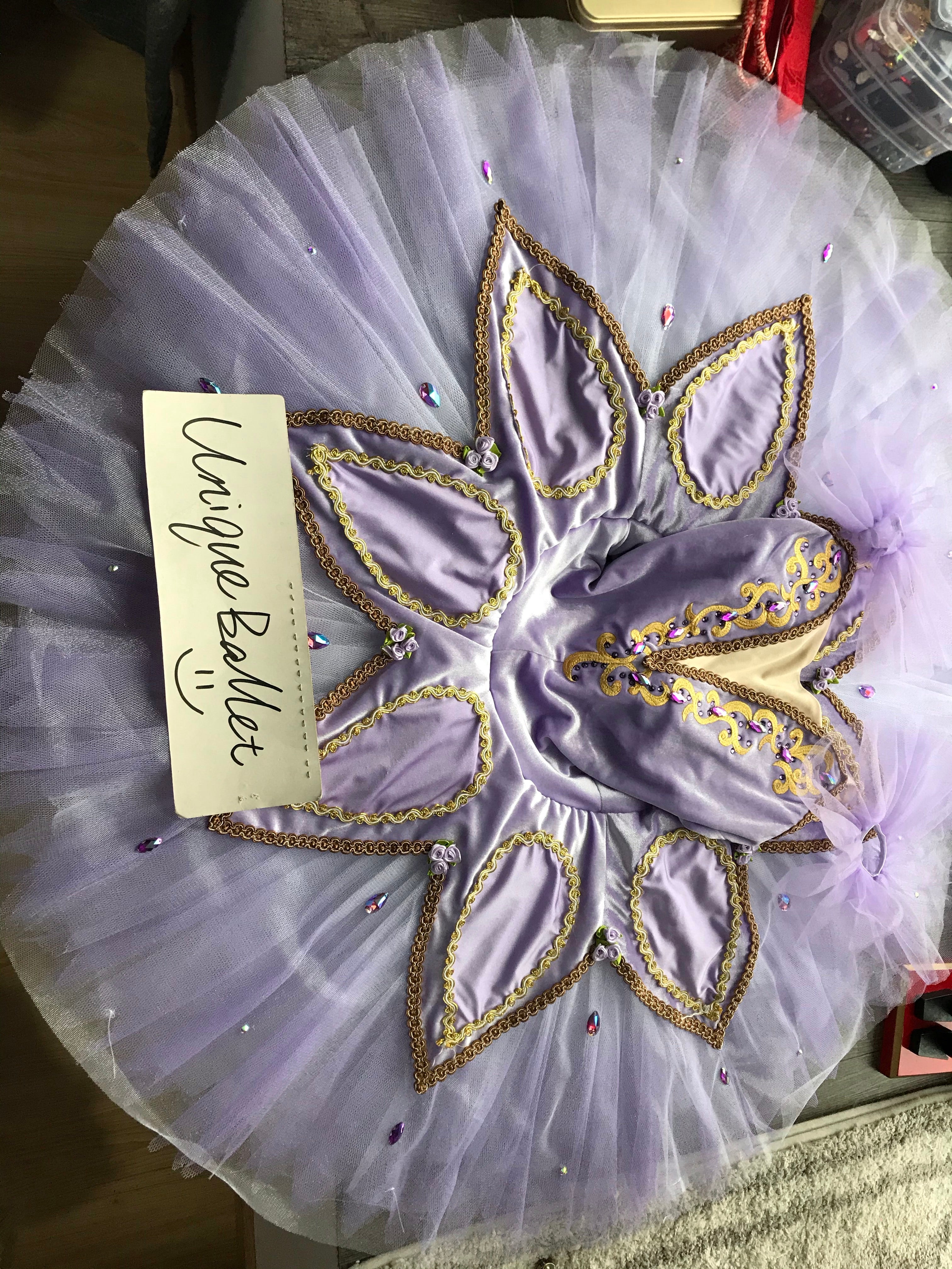 Professional Pullover Lilac Fairy Sleeping Beauty Classical Purple Gradient Ballet TuTu Costume 2021