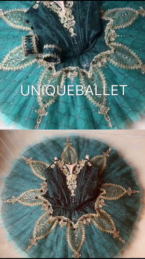 High-end French Style Professional  Green La Esmeralda Classical Ballet TuTu Costume Stage Tutu YAGP