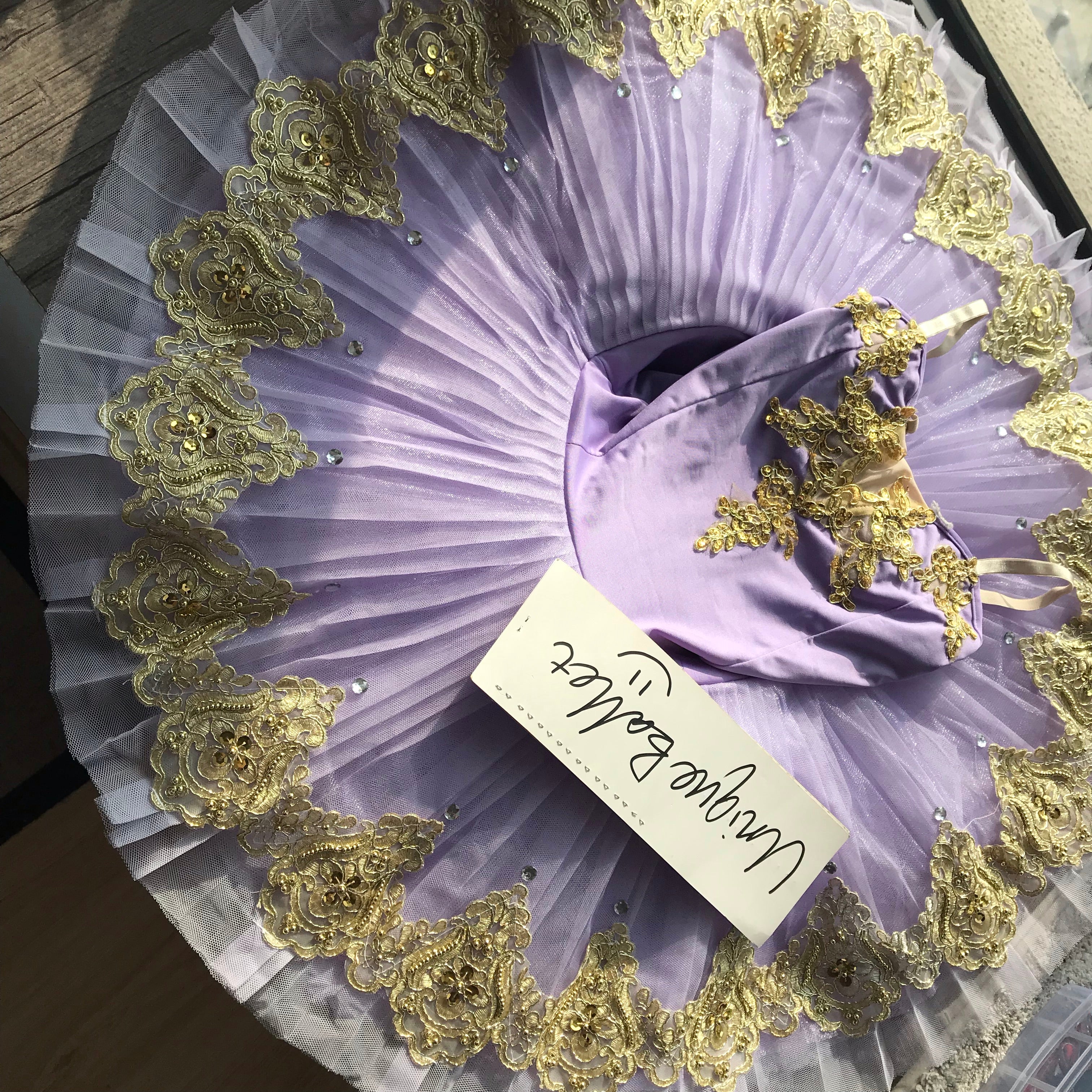 Lilac Purple Golden Trims Classic Ballet TuTu Costume (Unprofessional)-5CLLCCLAFLW