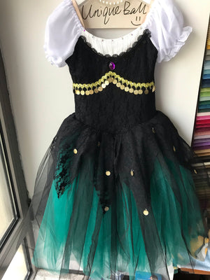 Cost-Effective Black Green La Esmeralda Romantic Ballet TuTu Costume Stage Dance Dress-YL-RESMLADGNBLK