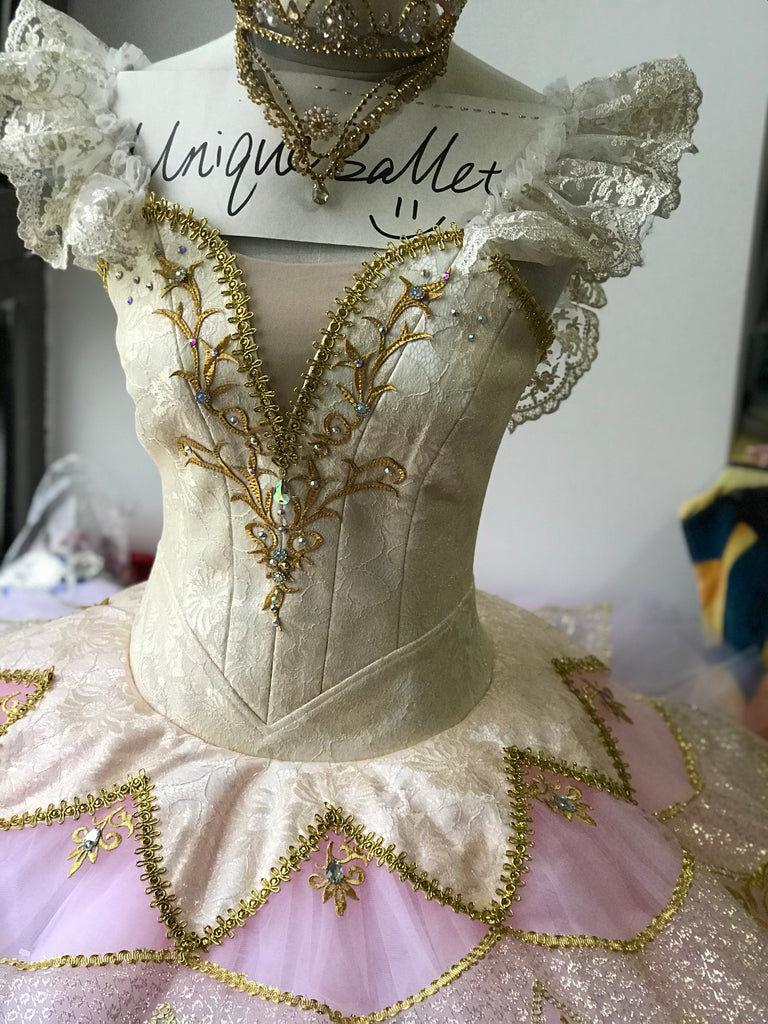 Professional Ivory and Pink Sugar Plum Fairy Classical Ballet Tutu Bel