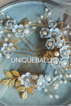 Professional Blue Bird Cinderella Flower Ballet Tiara Blue Feather Small Crown Head Piece
