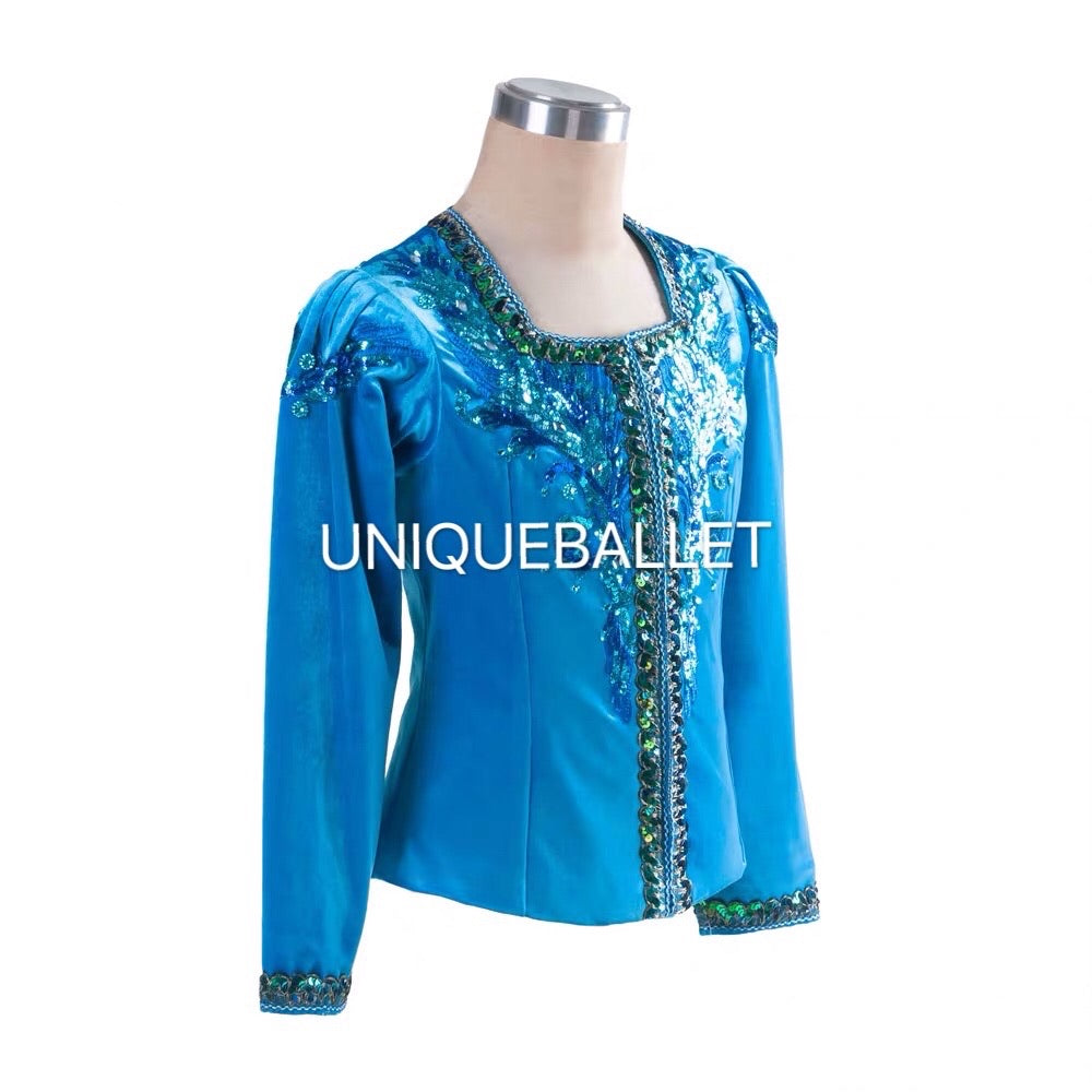 Male Blue Bird Prince Tunic Jacket Ballet Costume