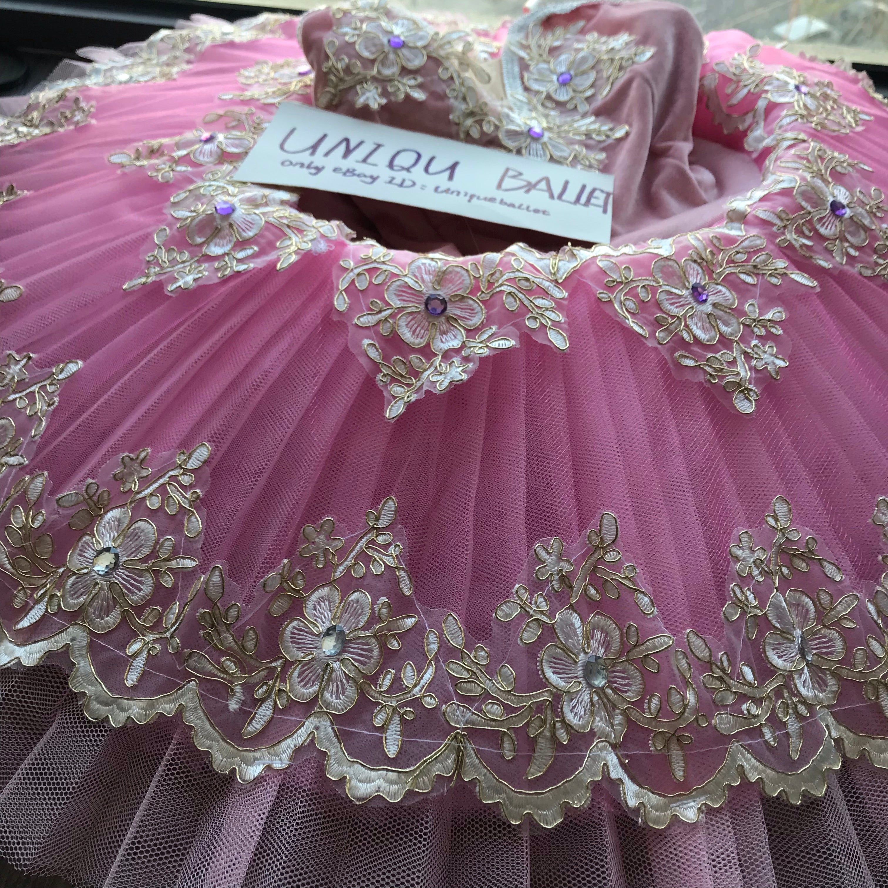 Pink Sleeping Beauty Pink Flower Classic Ballet TuTu Costume (Unprofessional)-5CPNKCLAFLW