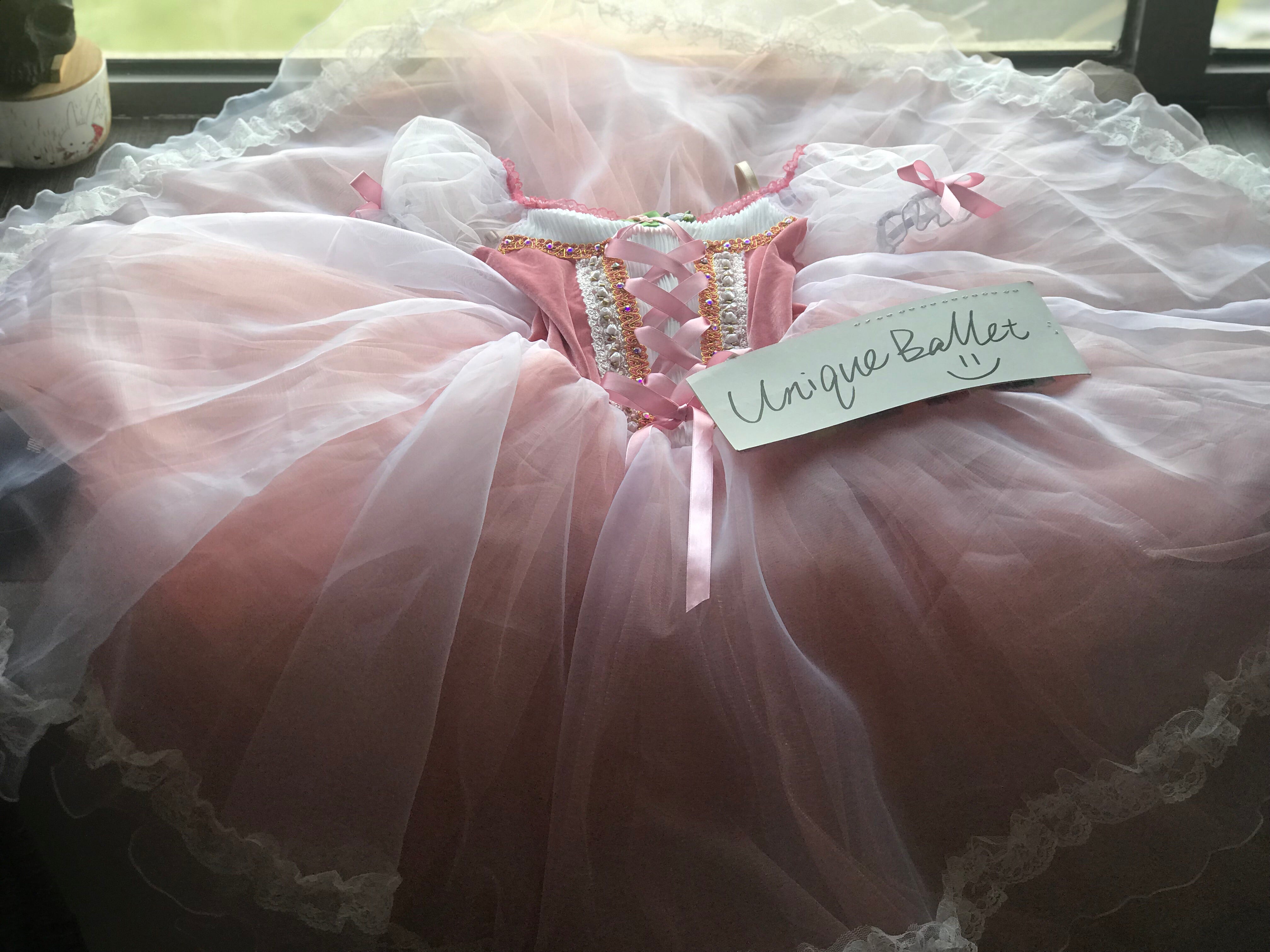Giselle Romantic Ballet TuTu Costume Peach Pink La Fille Mal Gardée Long Ballet Dress-YL-RGSL02OGZPECH