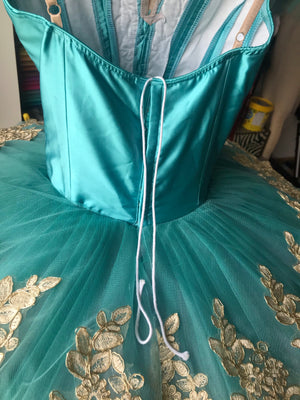 Professional Green Tutu Professional La Esmeralda Classical Ballet TuTu Costume With Hooks
