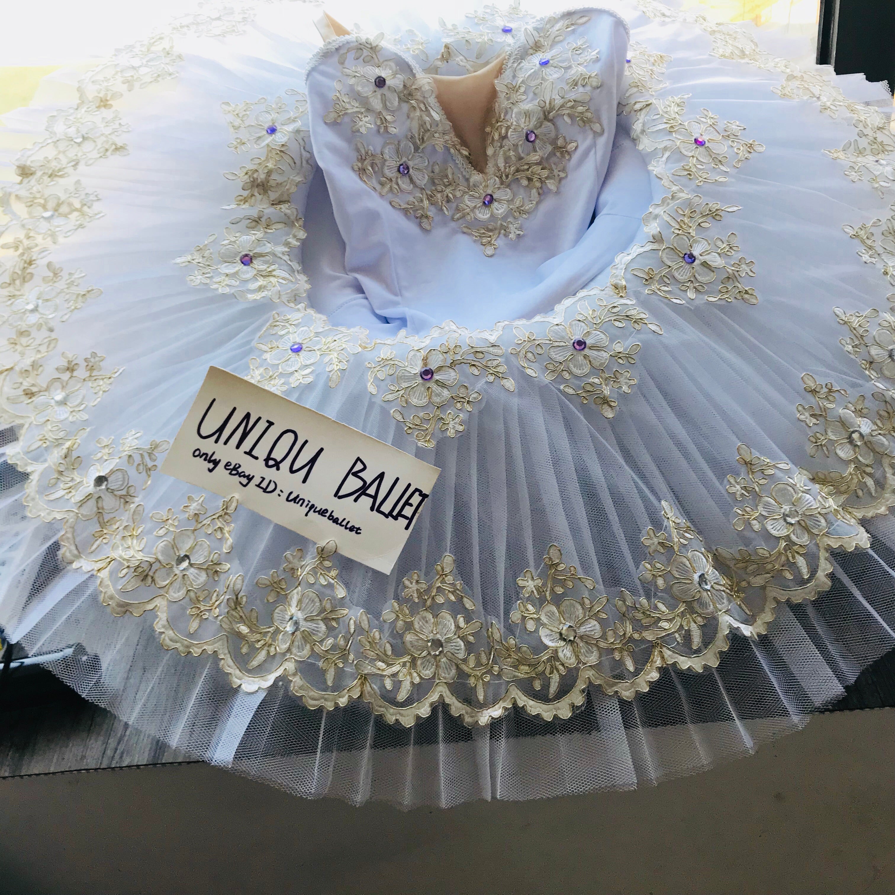 White Sleeping Beauty Flower Classic Ballet TuTu Costume (Unprofessional)-5CWHTCLAFLW