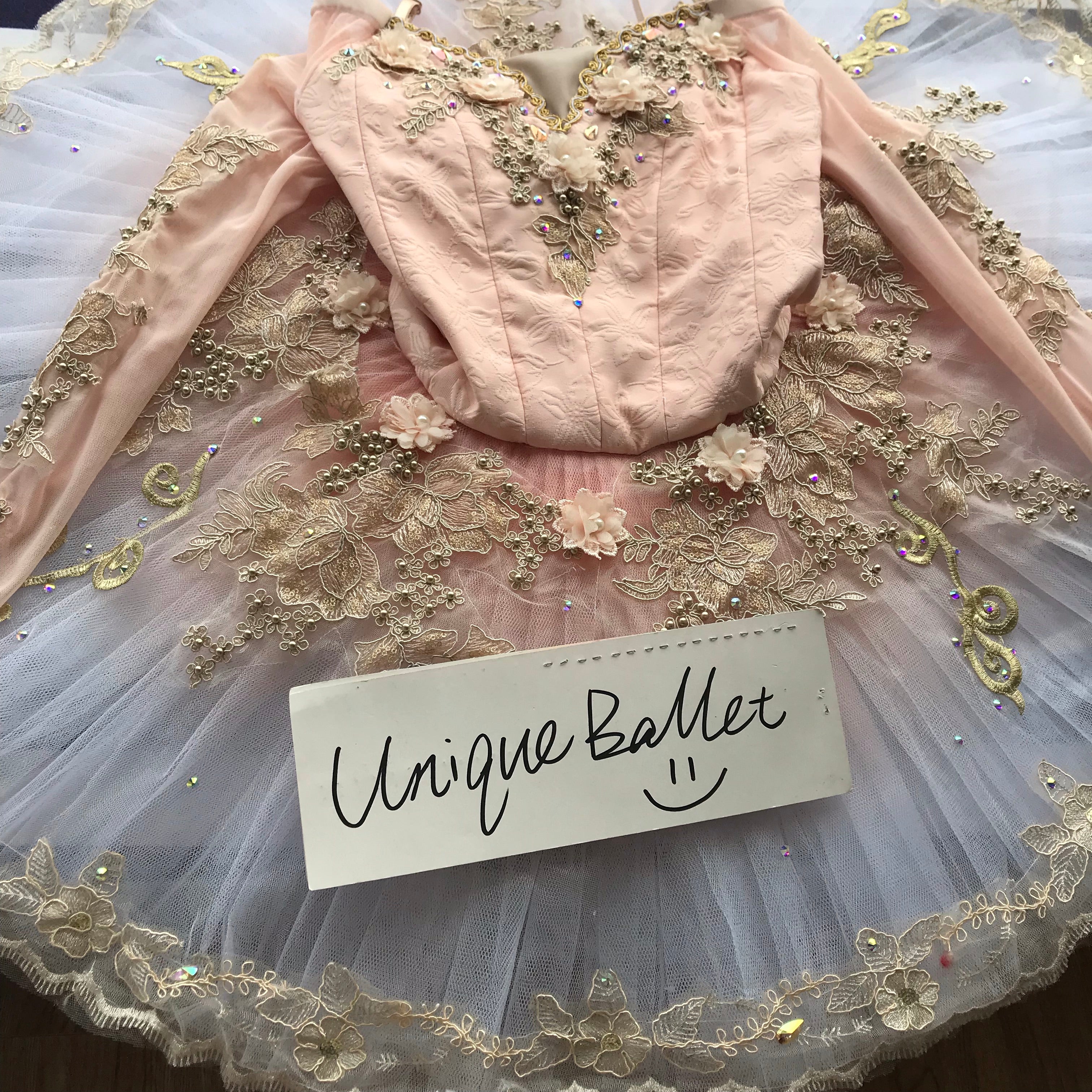 Professional Nutcracker Sugar Plum Fairy Ballet Costume Pink Long Sleeves Classical TuTu YAGP Dance Wear With Hooks