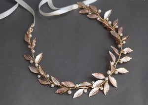 Cupid Olive Branch Light Golden Ballet Tiara Headpiece Golden Wreath