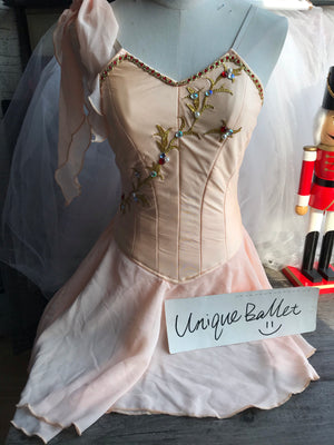 Peach Color Professional Dewdrop Cupid Lyrical Ballet Costume Modern Ballet Dress YAGP Stage Wear