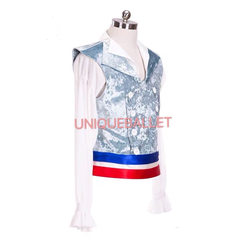 Professional Ballet Male Tunic Jacket The Flames of Paris Male Ballet Costume Top