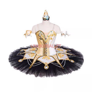 Professional Les Millions d'Arlequin Classic Ballet TuTu Costume Harlequinade Ballet Tutu With Hat YAGP Stage Costume Set