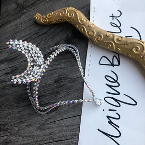 Professional Ballet Cupid Silver Tiara Moon Headpiece Golden Bow