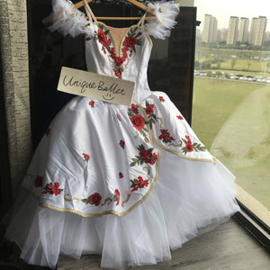 Professional Awakening of Flora Rose Flower Romantic Ballet TuTu Costume -QRFLORAROSE