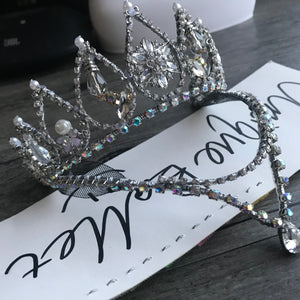 Professional YAGP Handmade Sleeping Beauty Tiara Nutcracker Crystal Aurora Fairy White Swan Crown Headpiece HPZDWHTSWNCRWN