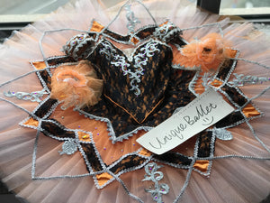 Professional Orange Silver Trims Black Lace Sugarplum Fairy Jewelry Fairies Classical Ballet TuTu Costume
