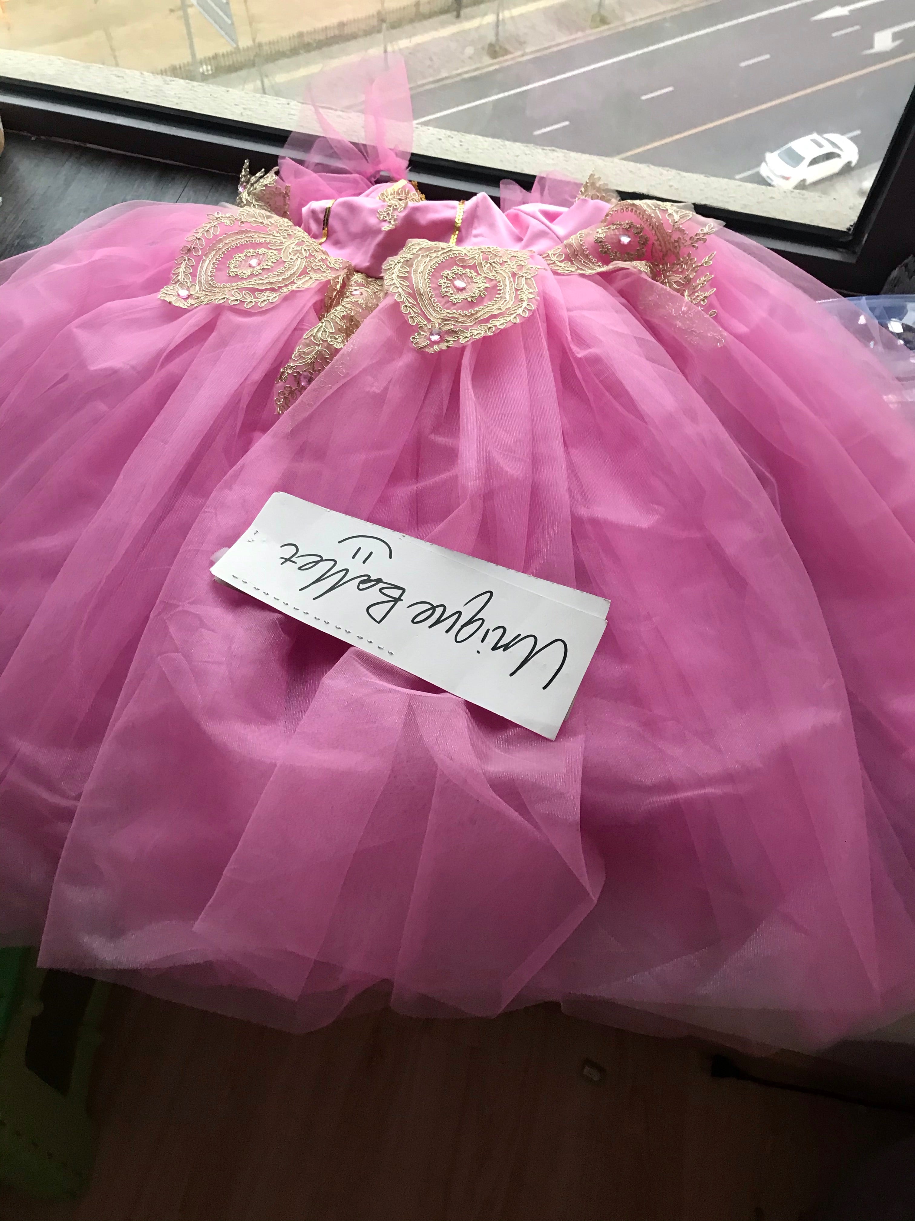 Sleeping Beauty Corps Ballet Dance Pink Golden Trims Romantic Ballet TuTu Dress Costume