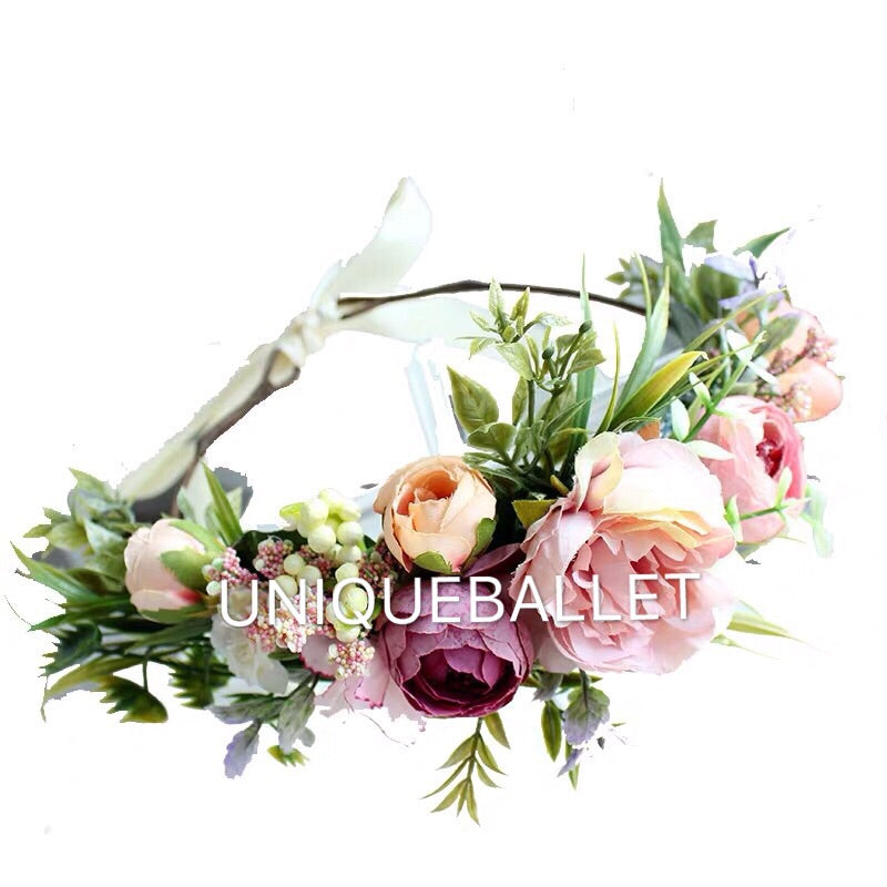 Flower Ballet Tiara Head Piece Wreath