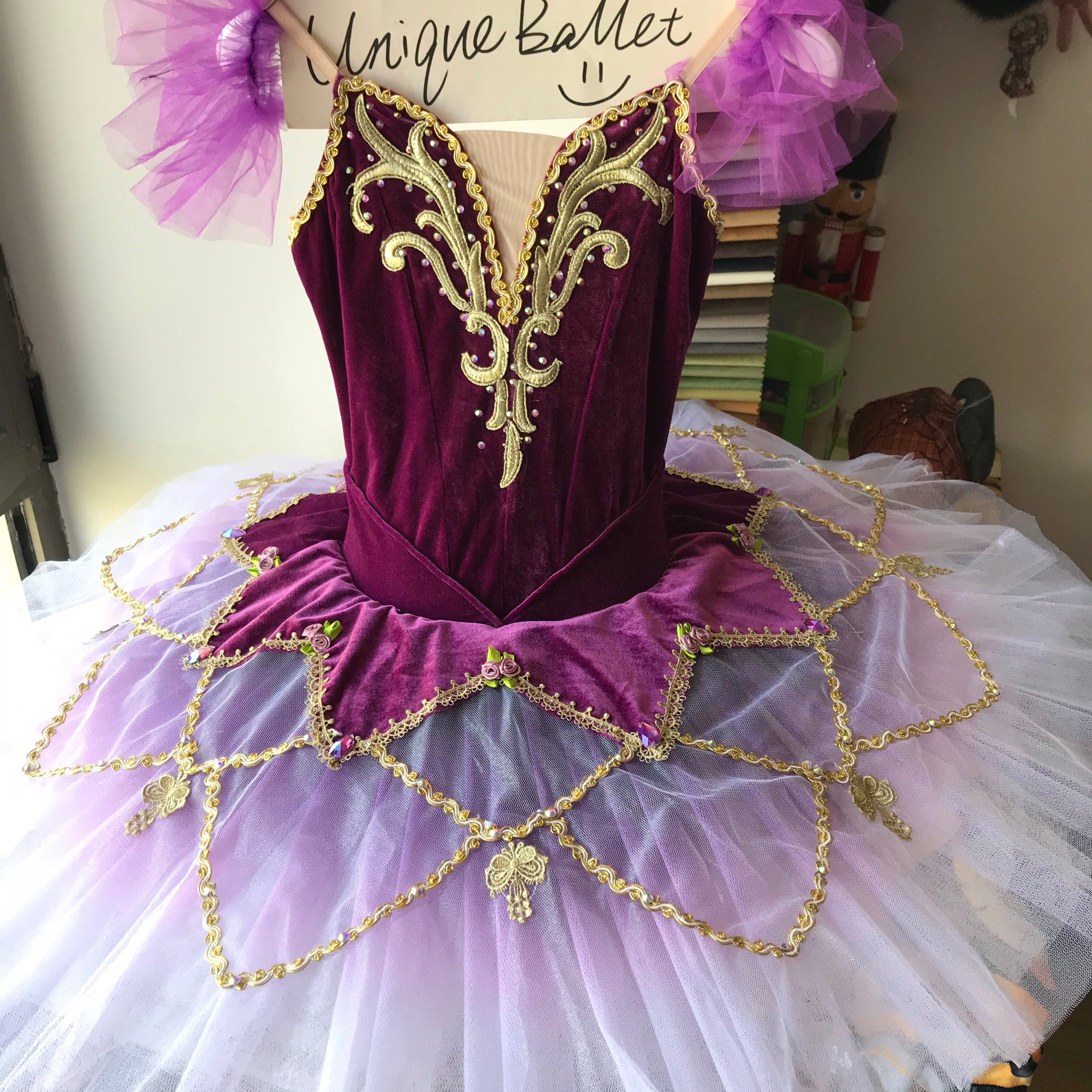 Cost-Effective Professional Pullover Style Sleeping Beauty Plum Color Lilac Fairy Classical Ballet Platter TuTu Stage Costume