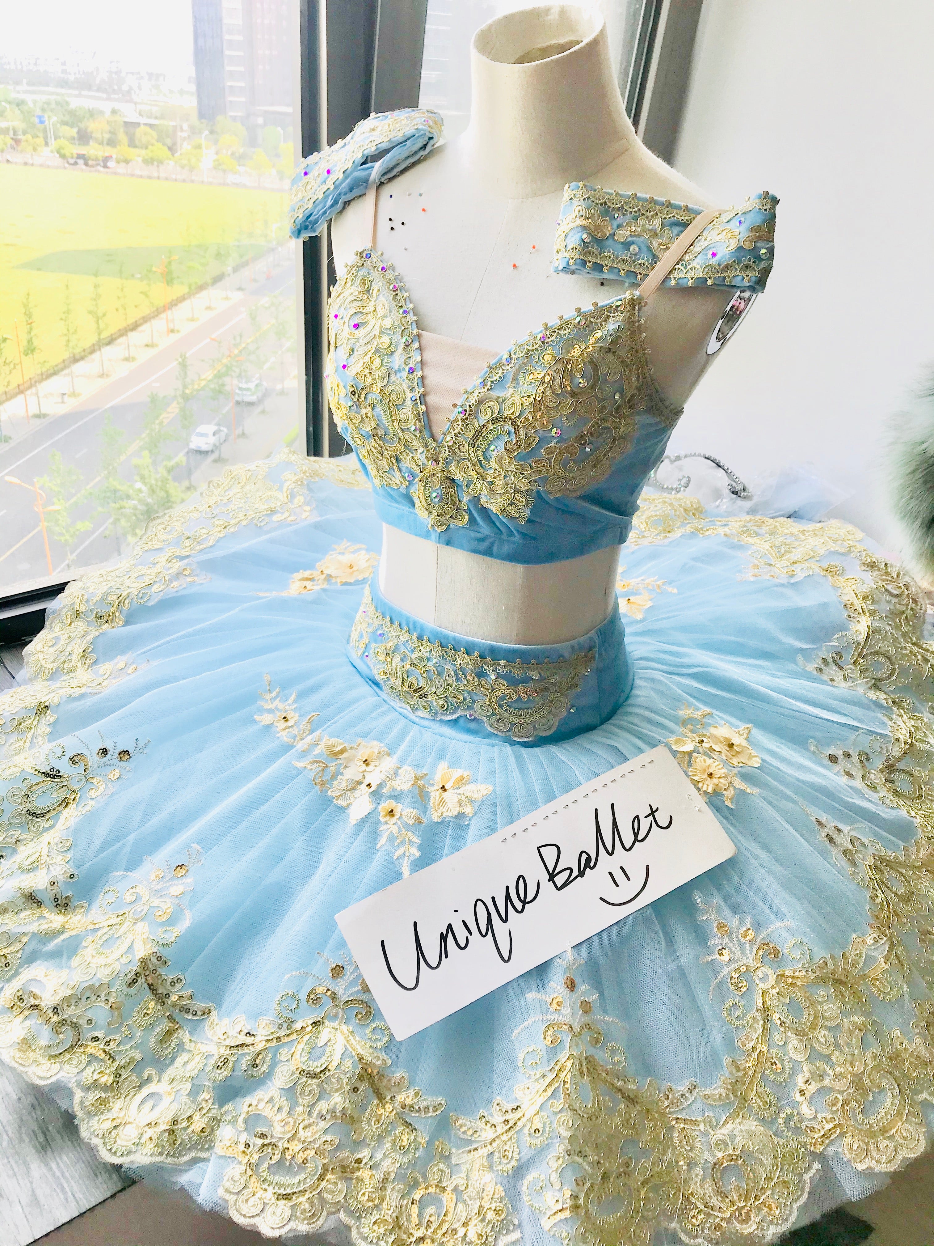 Professional Pullover Blue Golden 2 Pieces Odalisque Le Corsaire Classic Ballet TuTu Costume  Dance-wear