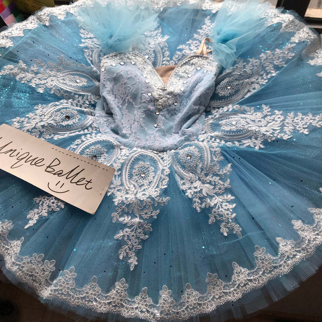 Professional Pullover Style Alice Wonderland Light Blue Snow Queen Ice Queen Classic Ballet TuTu Costume Stage Tutu