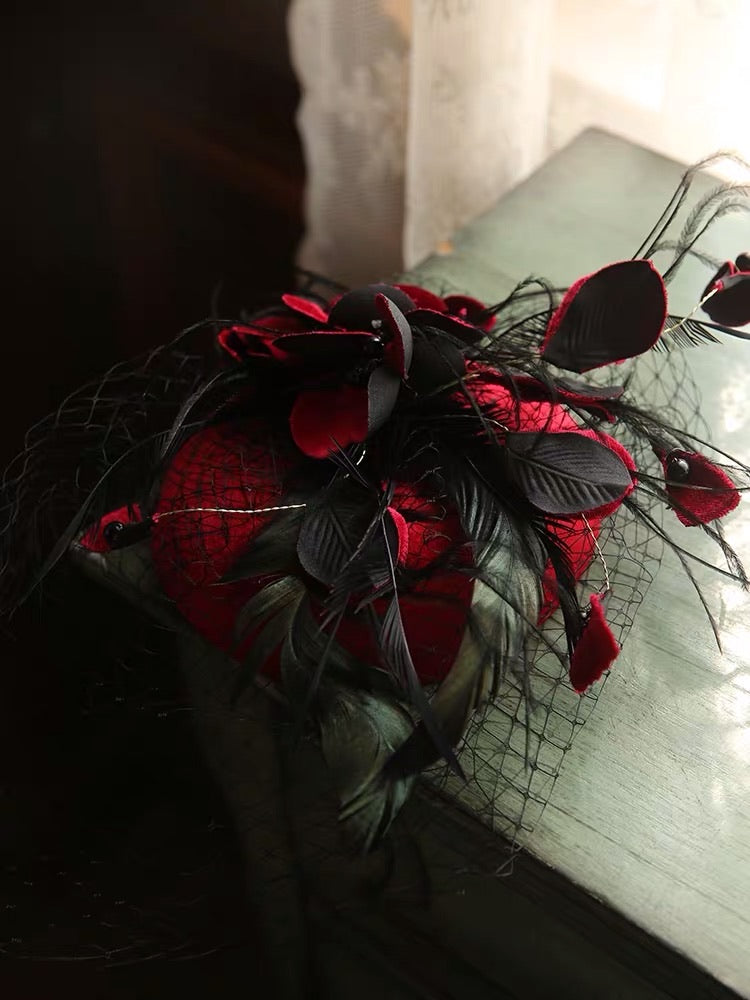 Small Red Hat Headpiece For Carmen